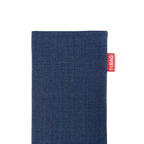 FITBAG Jive Azul Funda para móvil. Funda de Tela Azul con Forro de Microfibra Interior para Apple iPhone 12 Pro MAX/iPhone 13 Pro MAX