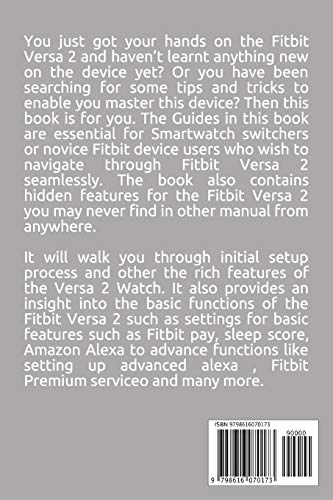 FitBit Versa 2 USER’S Manual For Senior Citizen: Tricks and Tips to Access Hidden Features of the Fitbit Versa 2 & Troubleshooting Common Problems