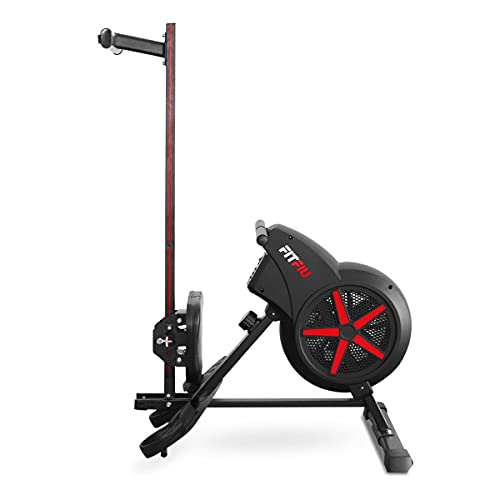 FITFIU Fitness RA-100 - Máquina de Remo plegable, resistencia por aire, asiento acolchado, Máquina de remar para entrenamiento cardio y cross training en casa, peso máx. usuario 110kg