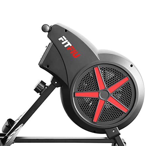 FITFIU Fitness RA-100 - Máquina de Remo plegable, resistencia por aire, asiento acolchado, Máquina de remar para entrenamiento cardio y cross training en casa, peso máx. usuario 110kg