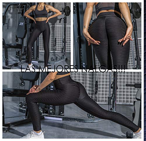 FITTOO Mallas Leggings Mujer Pantalones Deportivos oga Alta Cintura Elásticos Transpirables Negro S