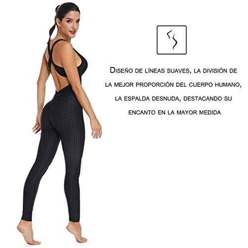 FITTOO Mallas Pantalones Deportivos Leggings Mujer Yoga de Alta Cintura Elásticos Yoga Elásticos Negro S