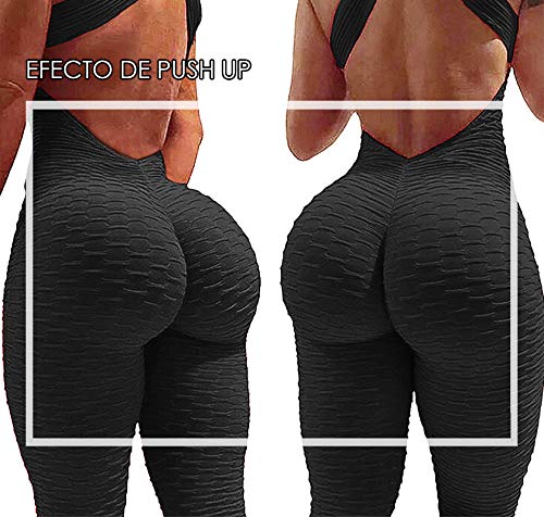 FITTOO Mallas Pantalones Deportivos Leggings Mujer Yoga de Alta Cintura Elásticos Yoga Elásticos Negro S