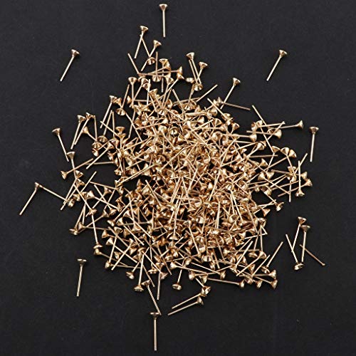 FITYLE Hallazgos De Metal Sólido Pendientes del Poste Componentes De La Joyería A Granel (200/300/400 / 500pcs) Mujeres Joyería De La Señora Hallazgos - 400pcs Cup Post Gold