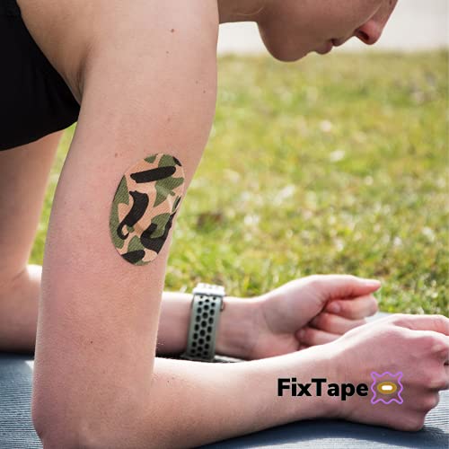 FixTape cinta transpirable para sensor Freestyle Libre 1 & 2 I Parche autoadhesivo cómodo para sensor de glucosa I Amigable con la piel e impermeable en diseños modernos I 7 piezas (Beige)