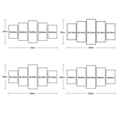 FJNS Impresión en Lienzo, póster de Arte de Pared 5 Paneles Lebron James Carteles Deportivos e Impresiones para Decoraciones del hogar Decoraciones de Pared Regalos enmarcados,B,30×40×230×60×230×80×1
