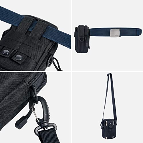 flintronic Bolsa Cintura Táctica, Bolso Cinturón Táctica Militar Compacta 1000D Nylon para Herramientas Pequeñas de Multiusos Teléfono Móvil al Aire Libre Deportes Senderismo y Camping, con Mosquetón