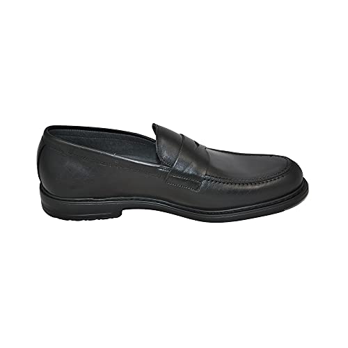 Fluchos | Zapato de Hombre | Simon 8721 Natural Negro Zapato de Vestir | Zapato de Piel de Vacuno Natural Encerada y cepillada de Primera Calidad | Cierre con Cordones | Piso EVA