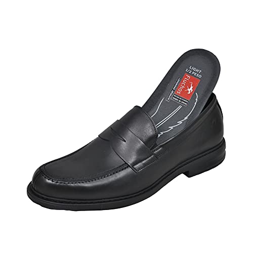 Fluchos | Zapato de Hombre | Simon 8721 Natural Negro Zapato de Vestir | Zapato de Piel de Vacuno Natural Encerada y cepillada de Primera Calidad | Cierre con Cordones | Piso EVA