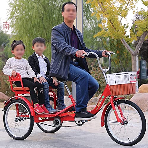 FMOGG Triciclo De Tres Ruedas para Adultos Triciclo Plegable De 20 Pulgadas con Cesta para Adultos Triciclo De Crucero De Carga Triciclo De Montaña para Adultos Bicicleta De Crucero De Tres Ruedas