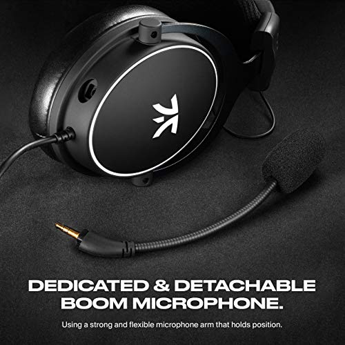 Fnatic React - Auriculares Gaming para Videojuegos, Sonido estéreo preciso, Micrófono Desmontable, Controladores de 53 mm, Marco Metálico, Conector de 3.5 mm [PC, PS4, PS5, Xbox One, Xbox Series X]