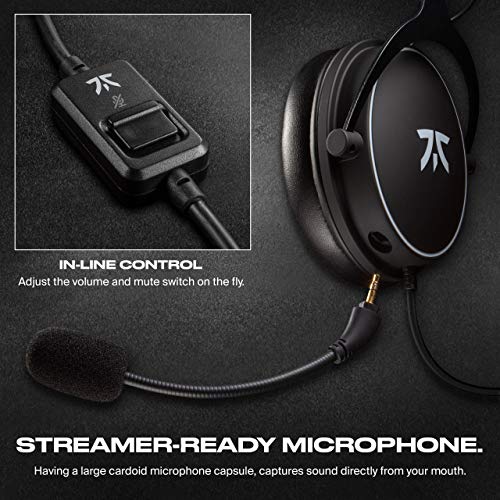 Fnatic React - Auriculares Gaming para Videojuegos, Sonido estéreo preciso, Micrófono Desmontable, Controladores de 53 mm, Marco Metálico, Conector de 3.5 mm [PC, PS4, PS5, Xbox One, Xbox Series X]