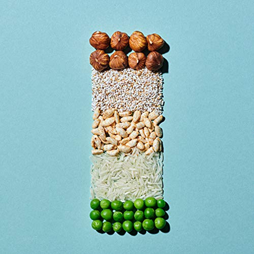 foodspring Barrita Proteica Vegana, 12 x 60g, Avellanas y Amaranto, Barrita proteica de origen vegetal sin aromas artificiales, bajo en azúcar y alto en proteína