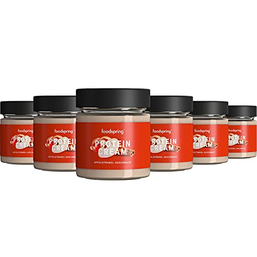 foodspring Crema Proteica Strudel de Manzana, 6 x 200g, Sabor Edición Limitada, 85% Menos de Azúcar,* 6x Más Proteína,* Sin Aceite de Palma
