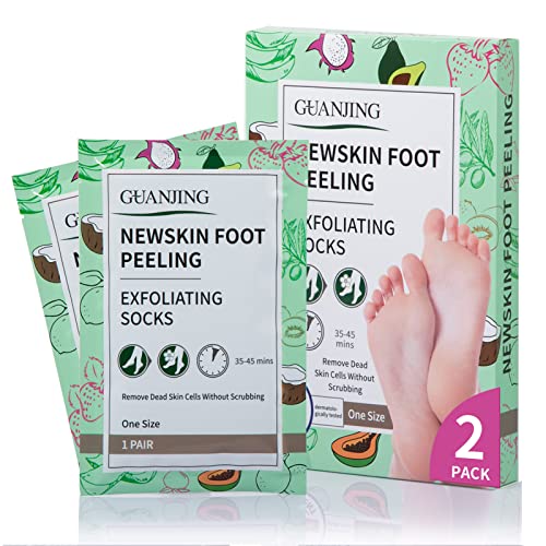 Foot Peel Mask, Mascarilla Pies Callos y Células Muertas, 2 Pares de Mascarilla para Pies Blanqueadora, Apto Para Tacones Agrietados para Remodelar Pies de Tacto Suave Foot Peeling Mask