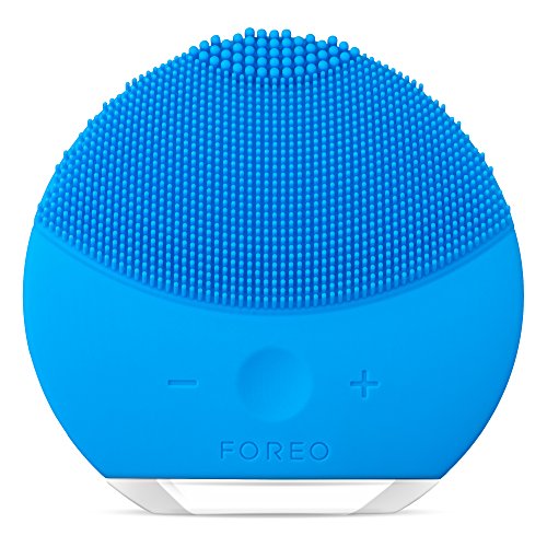 FOREO LUNA mini 2 Aquamarine cepillo de limpieza facial para todo tipo de pieles, cabezal de 3 zonas, ultra higiénico, 8 intensidades, 300 usos por carga, impermeable, 2 años de garantía