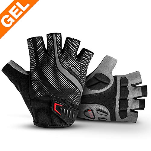 FORIZEN Guantes de Ciclismo de Bicicleta, Gel de Medio Dedo Guantes de MTB Transpirables, Antideslizante Unisex Guantes de Ciclismo (M: Ancho de la Palma 7.5-8 cm)