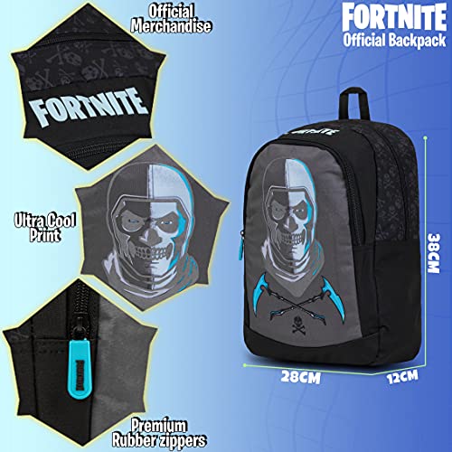 Fortnite Mochilas Escolares Juveniles, Mochila Escolar Estampado Fortnite Skull Trooper Para Niños, Mochila Negra Para Colegio