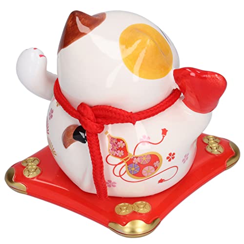 Fortune Cat, Adorno de Mesa Wealth Cat Símbolos de Riqueza Y Buena Suerte para Tiendas, Restaurantes, Tiendas(Viento y agua)