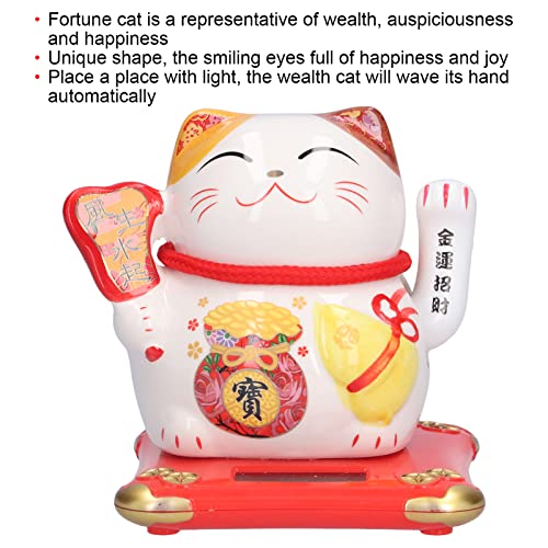 Fortune Cat, Adorno de Mesa Wealth Cat Símbolos de Riqueza Y Buena Suerte para Tiendas, Restaurantes, Tiendas(Viento y agua)