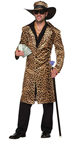 Forum Novelties 78886 Funky leopardo Pimp tamaño de la chaqueta y sombrero, en el pecho 42 – 44-inch