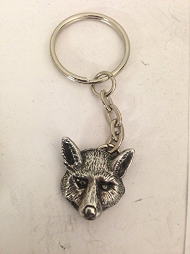 Fox Head R160 Emblema hecho de peltre inglés fino en un llavero de anillo dividido de Sheffield