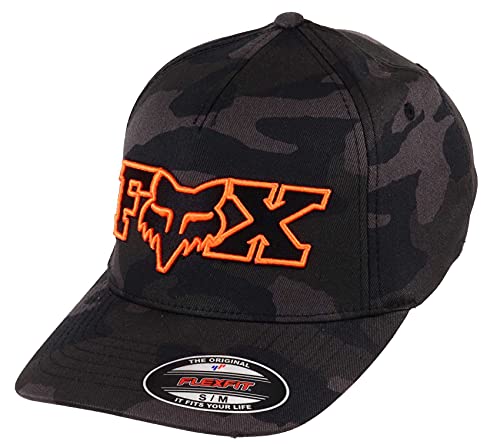 Fox Racing Ellipsoid Black Camo Orange Flexfit Hat - S-M (6 3/8-7 1/4)