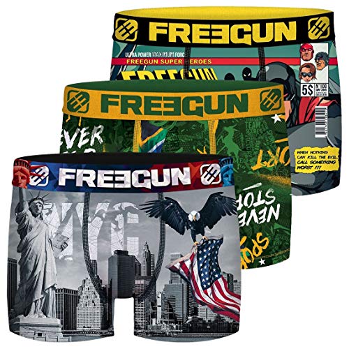 FREEGUN Pack Surprise Calzoncillo Ropa Interior Hombre Microfibra Modèle Aléatoire (Juego de 3)