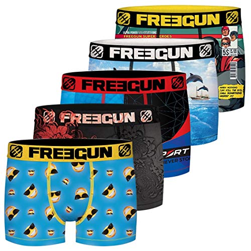 FREEGUN Pack Surprise Calzoncillo Ropa Interior Hombre Microfibra Modèle Aléatoire (Juego de 5)