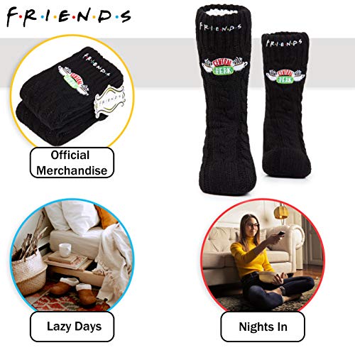 Friends Calcetines Mujer Antideslizantes, Calcetines Mujer Invierno de Punto Para Estar por Casa, Ropa Mujer Invierno, Regalos Para Mujer Adolescentes