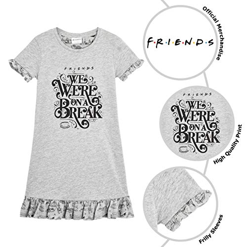 FRIENDS Pijamas Mujer, Camison Mujer Verano, Vestido Manga Corta, Ropa Mujer Algodon Suave, Merchandising Oficial Regalos Mujer y Chica Adolescente Talla S-XL (S)