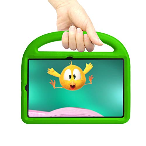 FSCOVER Funda Infantil para Samsung Galaxy Tab S6 Lite 10.4, Carcasa Niños Antigolpes con Asa y Soporte Plegable, Carcasa Bebé Ligera para Modelo SM-P610/P615, Verde