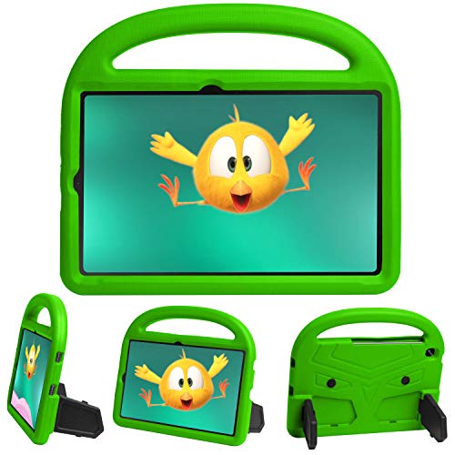 FSCOVER Funda Infantil para Samsung Galaxy Tab S6 Lite 10.4, Carcasa Niños Antigolpes con Asa y Soporte Plegable, Carcasa Bebé Ligera para Modelo SM-P610/P615, Verde