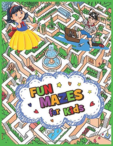 Fun Mazes for Kids: Fun mazes worksheets for kids , kindergarten, smart toddlers ( and Ages 6 -10 ) , improve intelligence and Build Confidence : castle maze and  green cover