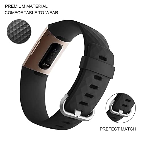 FunBand Correa para Fitbit Charge 3/Charge 4, Edición Especial Soft Silicona Deportes Recambio de Pulseras Ajustable Reemplazo Accesorios para Reloj Fitbit Charge 3/Charge 4