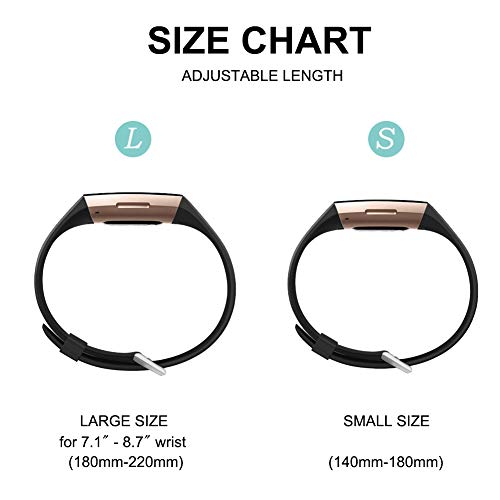 FunBand Correa para Fitbit Charge 3/Charge 4, Edición Especial Soft Silicona Deportes Recambio de Pulseras Ajustable Reemplazo Accesorios para Reloj Fitbit Charge 3/Charge 4