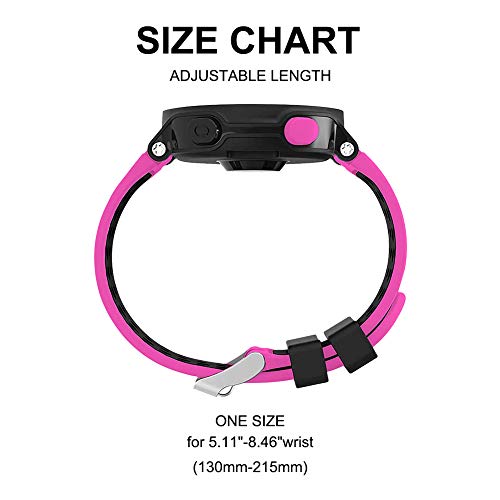 FunBand Correa para Garmin Forerunner 235, Banda de Reemplazo Silicona Suave Sports Pulsera para Garmin Forerunner 235/235 Lite/220/230/620/630/735XT/Approach S20/S5/S6 Smart Watch (Rosa&Negro)