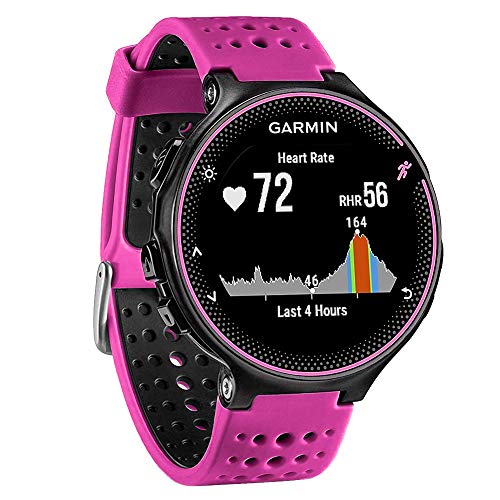 FunBand Correa para Garmin Forerunner 235, Banda de Reemplazo Silicona Suave Sports Pulsera para Garmin Forerunner 235/235 Lite/220/230/620/630/735XT/Approach S20/S5/S6 Smart Watch (Rosa&Negro)