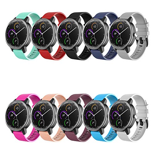 FunBand Correa para Garmin Vivoactive 3, 20mm Reemplazo de Banda de Silicona Deportiva Pulsera para 20mm Universal Strap/Samsung Gear Sport/Gear S2 Classic/Galaxy Watch 42mm/Galaxy Watch Active