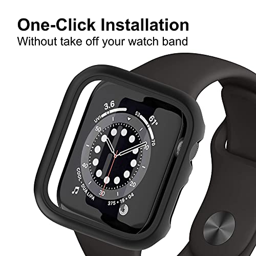 Funda Apple Watch Series 7 45mm con Protector [4-Piezas], Dilhvy PC Completa Carcasa para iWatch 7 (Transparente+Transparente+Transparente+Transparente, 45mm)