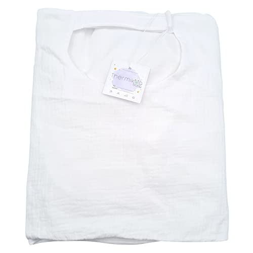 Funda Capazo Universal de Bambula 100% Algodón - Cubre Paredes de Capazo Forrada para Proteger y Darle Más Confort al Carrito del Bebé - Funda Interior Transpirable Esencial - Thermikoa (Blanco/Funda)