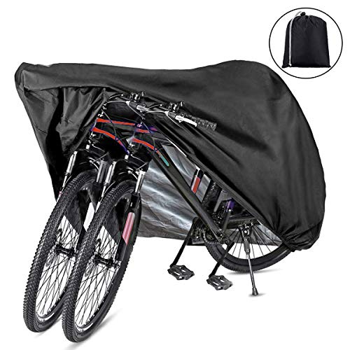 Funda de bicicleta GES para 2 o 3 bicicletas, protección de bucle impermeable, tela oxford, impermeable, protector solar, a prueba de polvo, a prueba de viento, para almacenamiento al aire libre