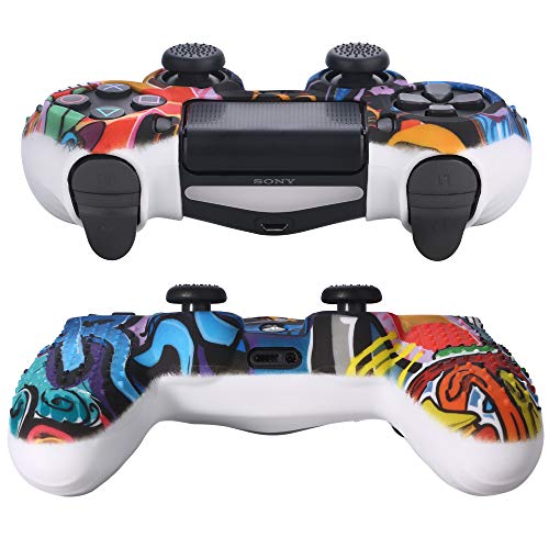 Funda para Cubrir el Mando de PS4 con 8 Grips para Pulgares, Funda Antideslizante de Silicona, Carcasa Protectora para Mando de PS4 / Slim/Pro