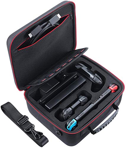 Funda para Nintendo Switch Estuche rígido,Estuche de Viaje Compatible con el Controlador Nintendo Switch Fit Switch Pro,Adaptador de CA,Agarre Joy-con,Correa Joy-con