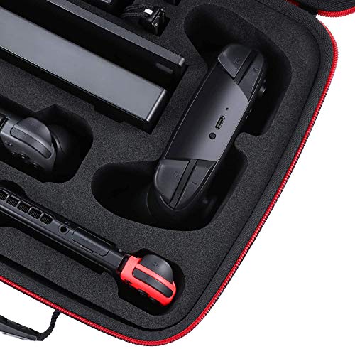 Funda para Nintendo Switch Estuche rígido,Estuche de Viaje Compatible con el Controlador Nintendo Switch Fit Switch Pro,Adaptador de CA,Agarre Joy-con,Correa Joy-con