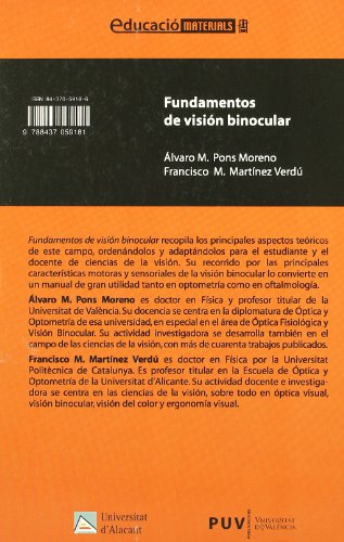 Fundamentos de visión binocular: 74 (Educació. Sèrie Materials)