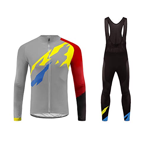 Future Sports Invierno Thermal Ropa de Bicicleta Hombre MTB Traje de Ciclismo Mangas Largas Maillots+Pantalones Equipación de Ciclista Bodies, Talla XS-6XL