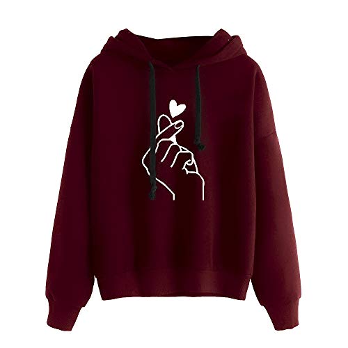 G-Anica Sudaderas con Capucha Mujer, Sudadera para Mujer Hoodie Casual Estampada de Manga Larga Talla Grande Moda Abrigos Deportivos Pullover Tops