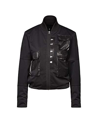 G-STAR RAW 3D Pocket Bomber Wmn Chaqueta, Black/Dk C082-8299-Casco de Ciclismo, Color Negro, M para Mujer