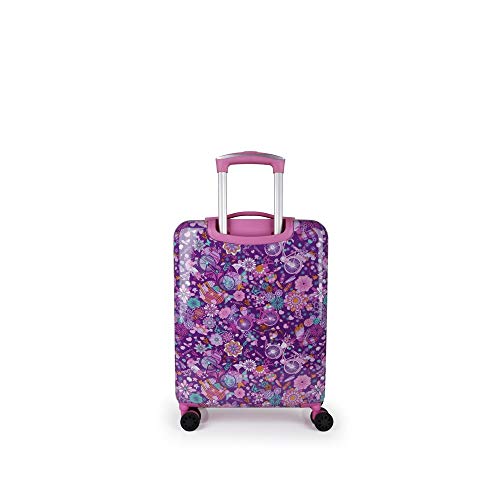 Gabol - Abril | Maleta de Cabina Duras de 40 x 55 x 20 cm con Capacidad para 33 L de Estampado Floral